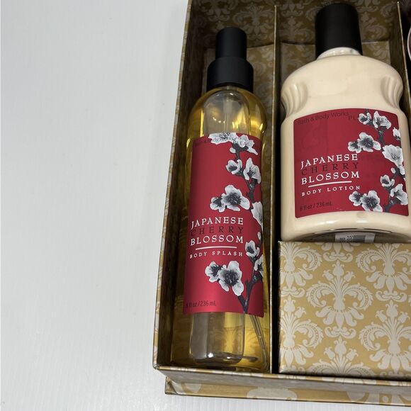 Bath Body Works Japanese Cherry Blossom Orig PLEASURES 5 Pc Set - No Bubble Bath - Picture 7 of 12